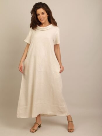 Vestido Veneza gola manga linho